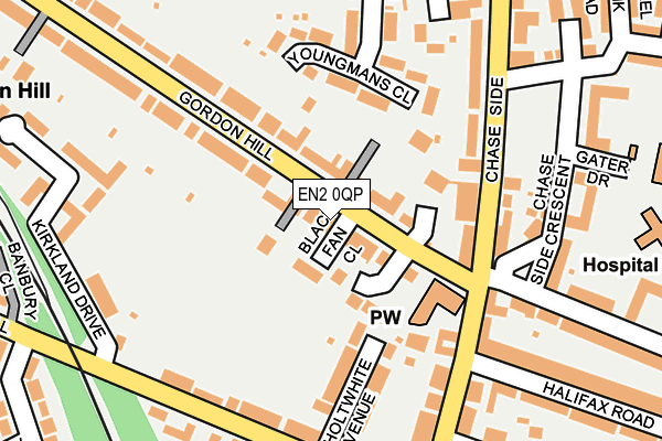 EN2 0QP map - OS OpenMap – Local (Ordnance Survey)