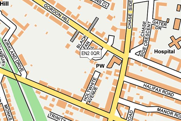 EN2 0QR map - OS OpenMap – Local (Ordnance Survey)