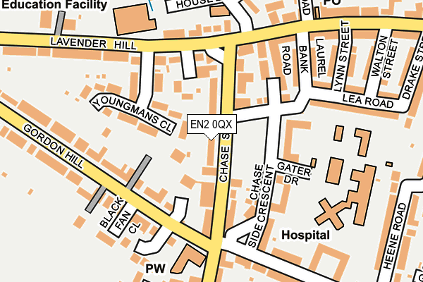 EN2 0QX map - OS OpenMap – Local (Ordnance Survey)