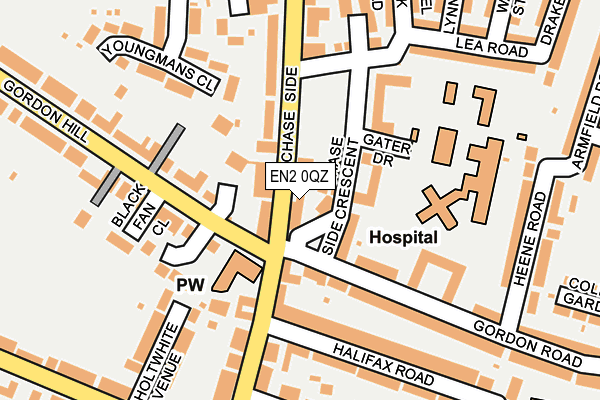 EN2 0QZ map - OS OpenMap – Local (Ordnance Survey)
