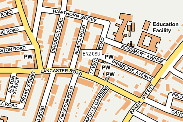 EN2 0SU map - OS OpenMap – Local (Ordnance Survey)