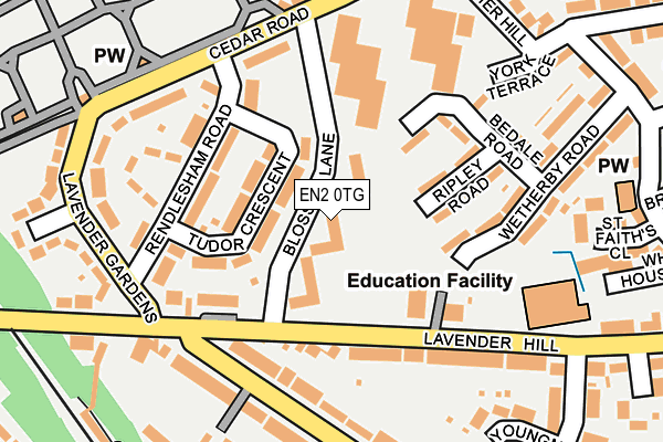 EN2 0TG map - OS OpenMap – Local (Ordnance Survey)