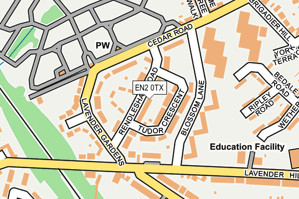 EN2 0TX map - OS OpenMap – Local (Ordnance Survey)