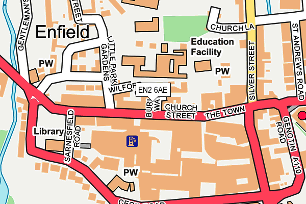 EN2 6AE map - OS OpenMap – Local (Ordnance Survey)