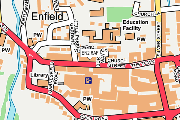 EN2 6AF map - OS OpenMap – Local (Ordnance Survey)