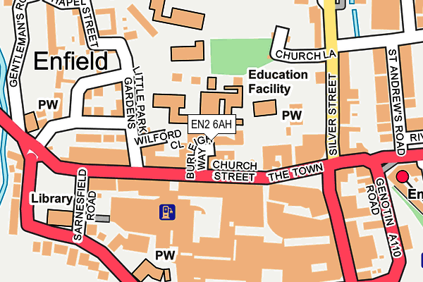 EN2 6AH map - OS OpenMap – Local (Ordnance Survey)