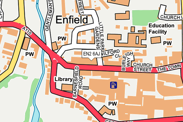 EN2 6AJ map - OS OpenMap – Local (Ordnance Survey)