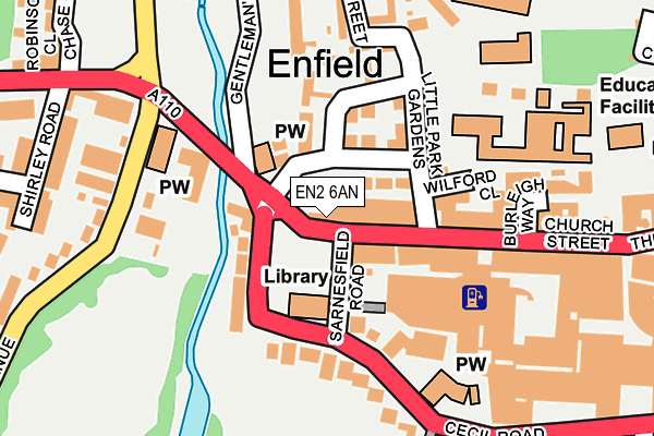 EN2 6AN map - OS OpenMap – Local (Ordnance Survey)