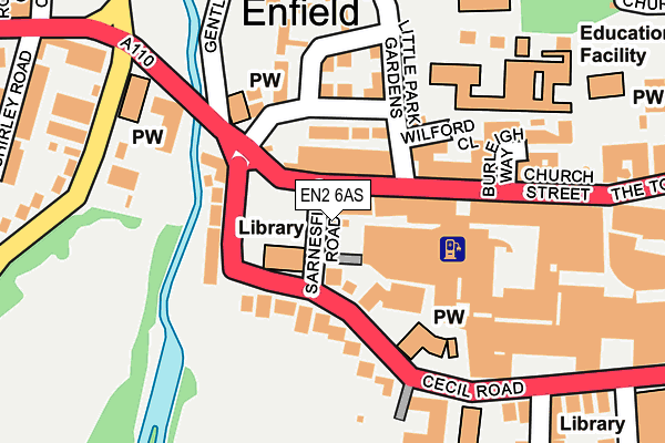 EN2 6AS map - OS OpenMap – Local (Ordnance Survey)