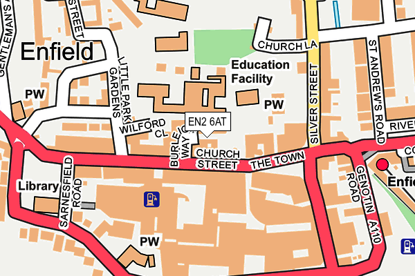 EN2 6AT map - OS OpenMap – Local (Ordnance Survey)
