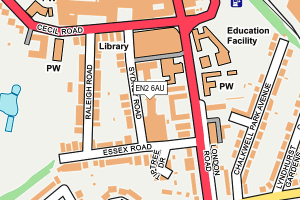 EN2 6AU map - OS OpenMap – Local (Ordnance Survey)
