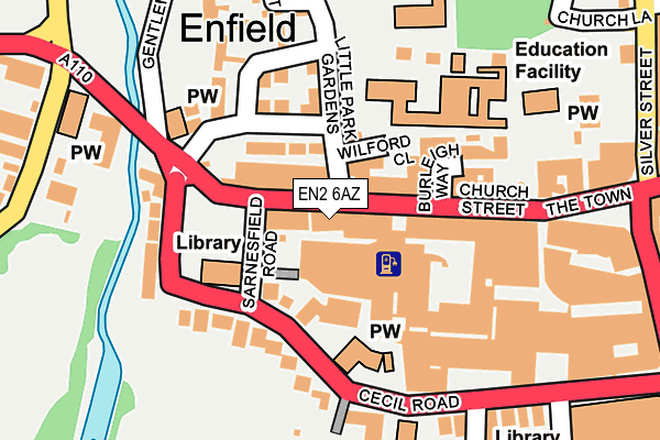 EN2 6AZ map - OS OpenMap – Local (Ordnance Survey)