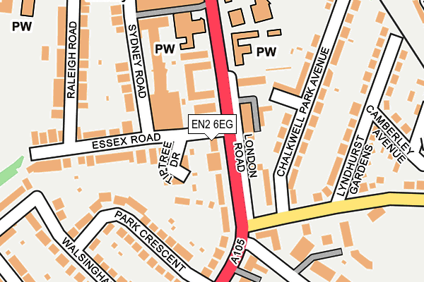 EN2 6EG map - OS OpenMap – Local (Ordnance Survey)