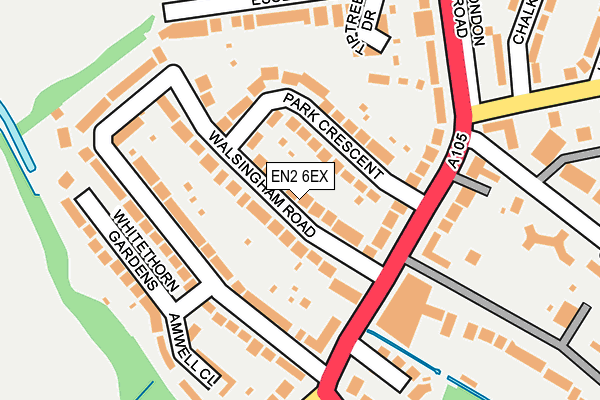 EN2 6EX map - OS OpenMap – Local (Ordnance Survey)