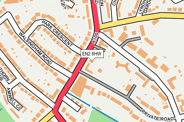 EN2 6HW map - OS OpenMap – Local (Ordnance Survey)