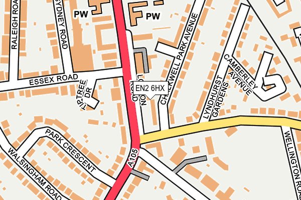 EN2 6HX map - OS OpenMap – Local (Ordnance Survey)