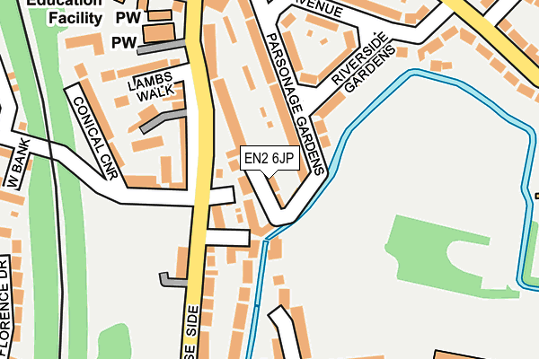 EN2 6JP map - OS OpenMap – Local (Ordnance Survey)