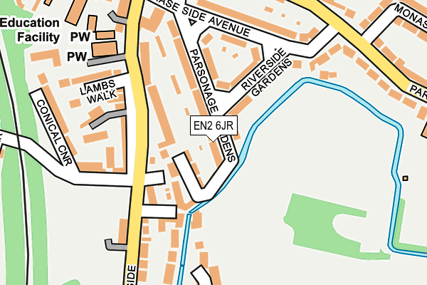 EN2 6JR map - OS OpenMap – Local (Ordnance Survey)