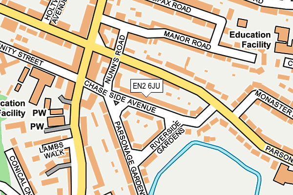 EN2 6JU map - OS OpenMap – Local (Ordnance Survey)