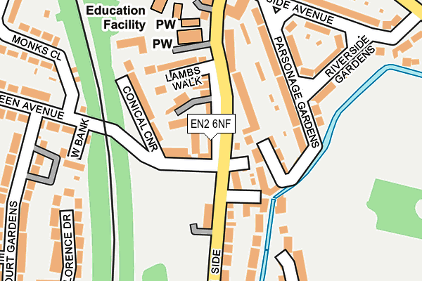 EN2 6NF map - OS OpenMap – Local (Ordnance Survey)