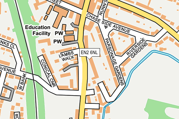 EN2 6NL map - OS OpenMap – Local (Ordnance Survey)