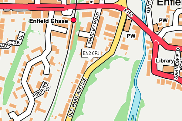 EN2 6PJ map - OS OpenMap – Local (Ordnance Survey)