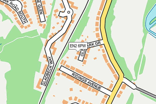 EN2 6PW map - OS OpenMap – Local (Ordnance Survey)