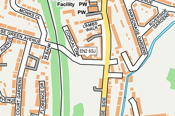 EN2 6SJ map - OS OpenMap – Local (Ordnance Survey)
