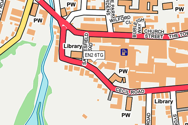 EN2 6TG map - OS OpenMap – Local (Ordnance Survey)