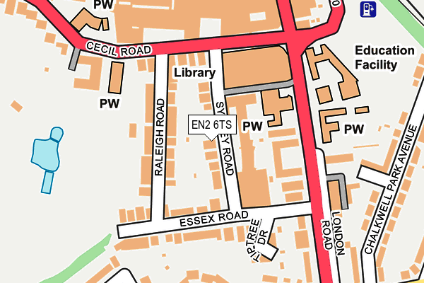 EN2 6TS map - OS OpenMap – Local (Ordnance Survey)