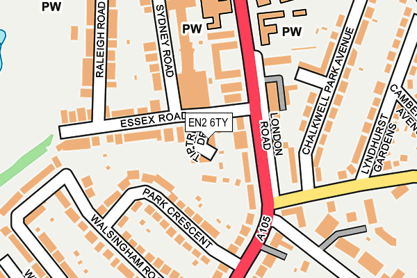 EN2 6TY map - OS OpenMap – Local (Ordnance Survey)