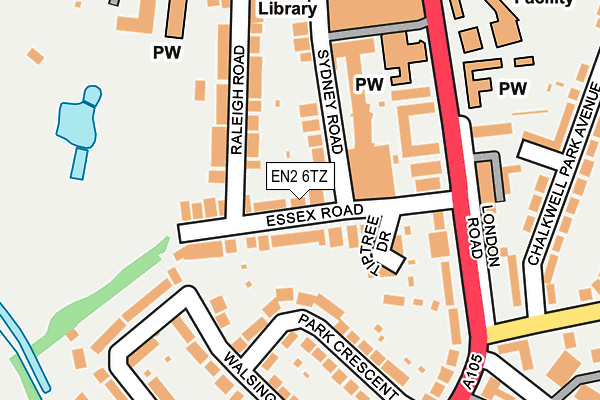 EN2 6TZ map - OS OpenMap – Local (Ordnance Survey)
