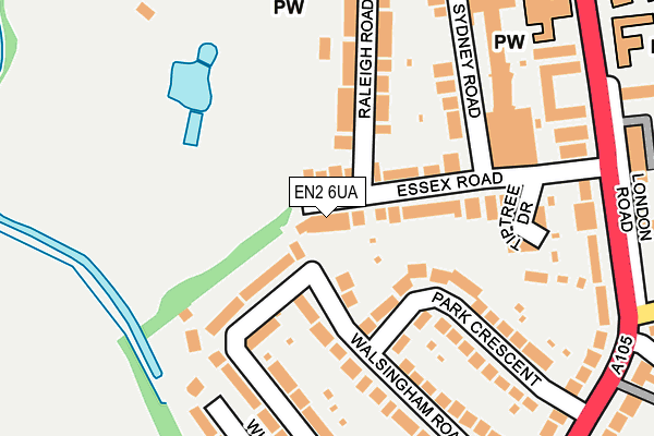 EN2 6UA map - OS OpenMap – Local (Ordnance Survey)