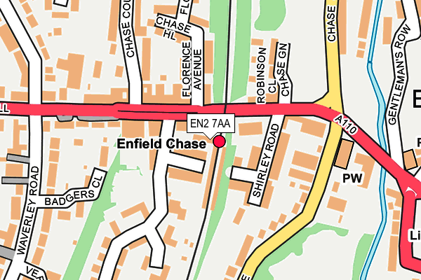 EN2 7AA map - OS OpenMap – Local (Ordnance Survey)