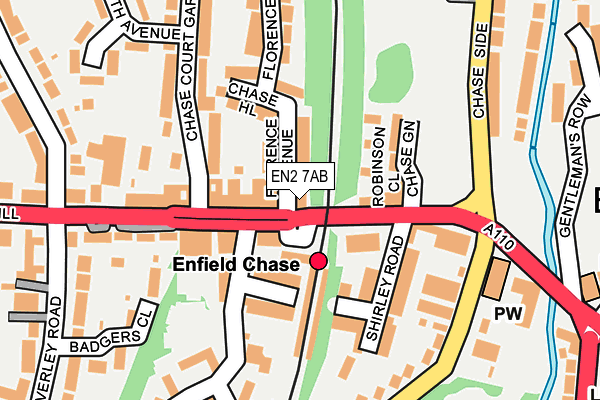 EN2 7AB map - OS OpenMap – Local (Ordnance Survey)