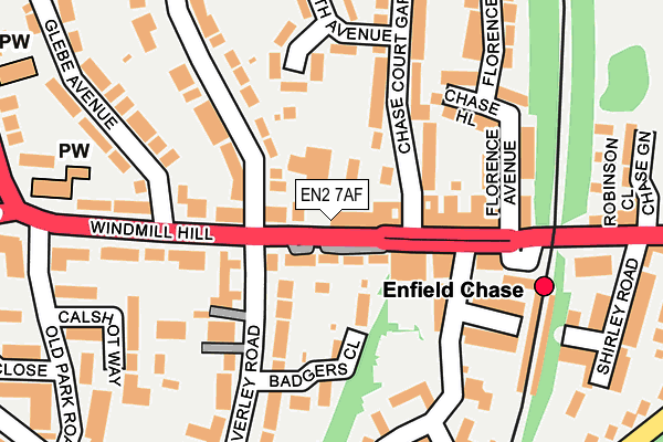 EN2 7AF map - OS OpenMap – Local (Ordnance Survey)