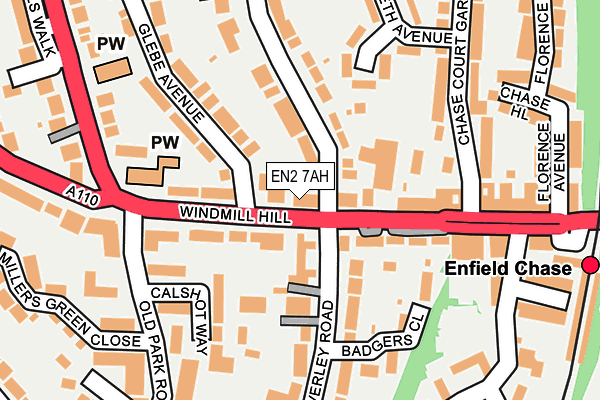 EN2 7AH map - OS OpenMap – Local (Ordnance Survey)