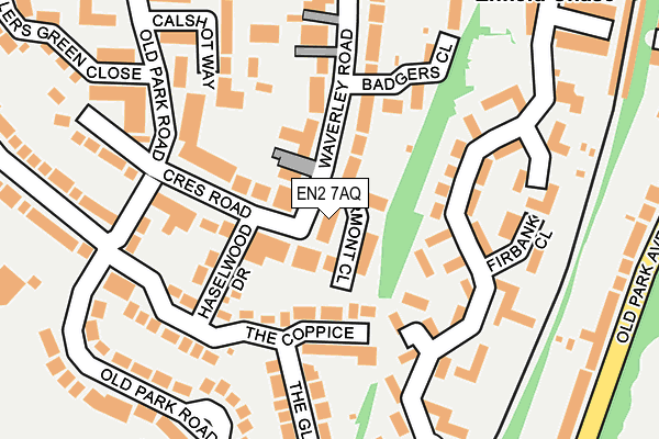 EN2 7AQ map - OS OpenMap – Local (Ordnance Survey)