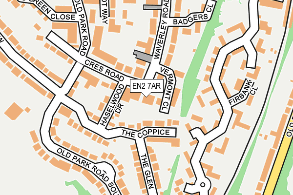 EN2 7AR map - OS OpenMap – Local (Ordnance Survey)