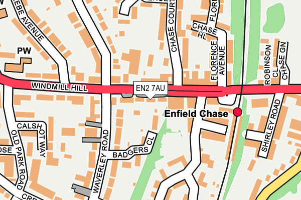 EN2 7AU map - OS OpenMap – Local (Ordnance Survey)