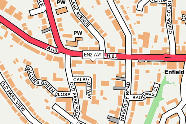 EN2 7AY map - OS OpenMap – Local (Ordnance Survey)