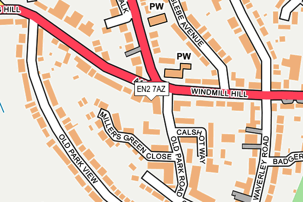 EN2 7AZ map - OS OpenMap – Local (Ordnance Survey)