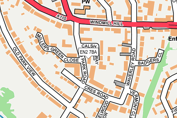 EN2 7BA map - OS OpenMap – Local (Ordnance Survey)