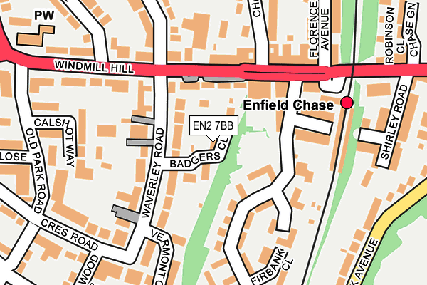 EN2 7BB map - OS OpenMap – Local (Ordnance Survey)