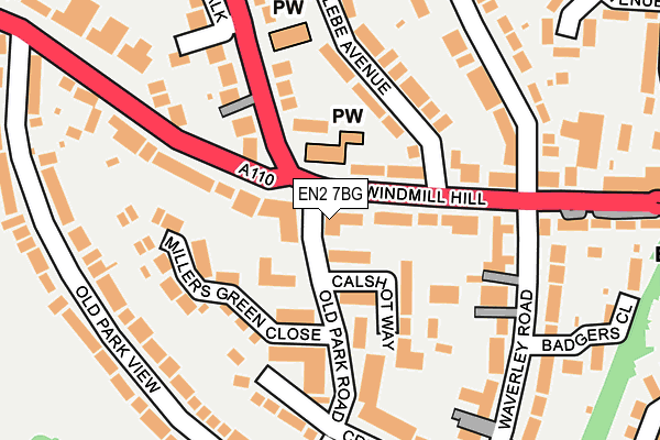 EN2 7BG map - OS OpenMap – Local (Ordnance Survey)