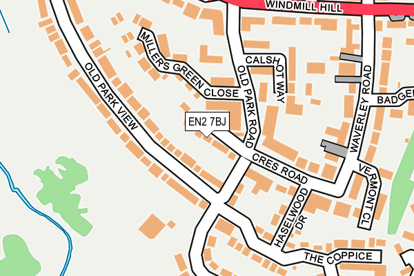 EN2 7BJ map - OS OpenMap – Local (Ordnance Survey)