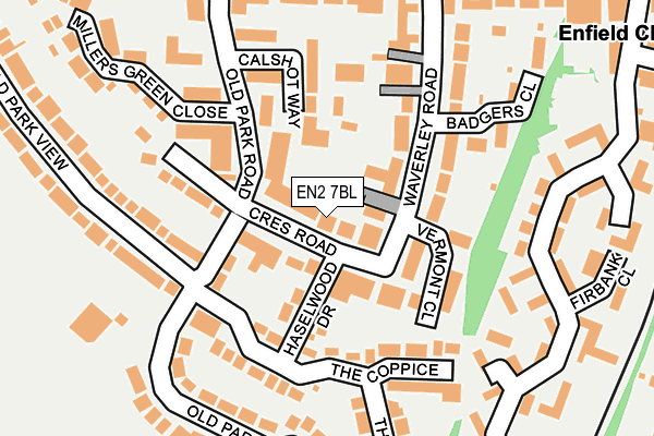 EN2 7BL map - OS OpenMap – Local (Ordnance Survey)