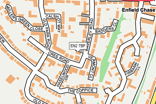 EN2 7BP map - OS OpenMap – Local (Ordnance Survey)