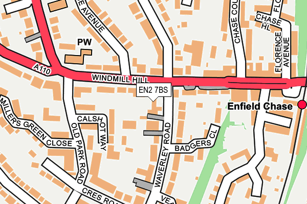 EN2 7BS map - OS OpenMap – Local (Ordnance Survey)