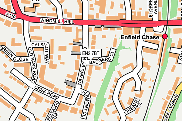 EN2 7BT map - OS OpenMap – Local (Ordnance Survey)